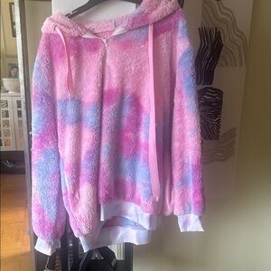 QVC Multicolor Fleece Hoodie